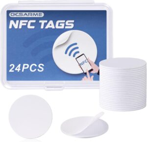BESARME 24 Pcs NFC Tags, NFC Stickers White Blank NFC Cards with Adhesive